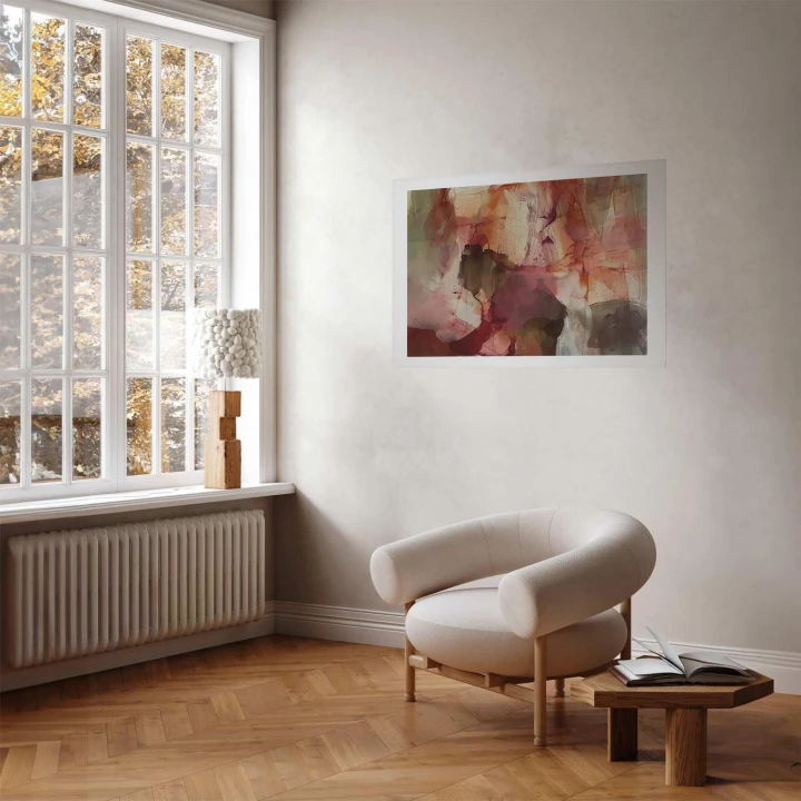 Plakat - Wiosenna kompozycja - prześwity i formy w technice farby akwarelowej