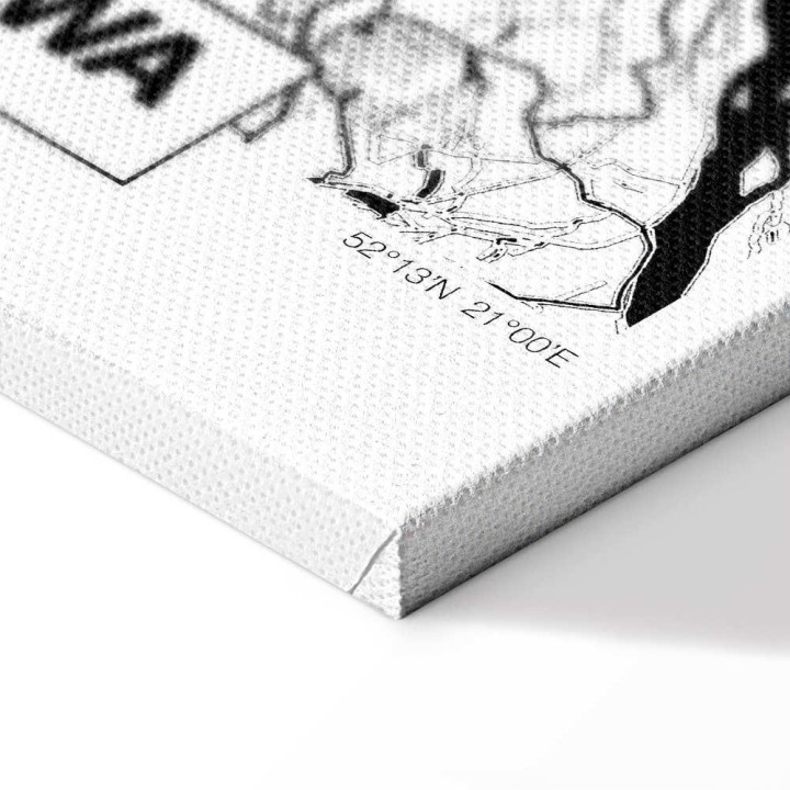 Obraz - Mapa miasta: Warszawa (1-częściowy) pionowy