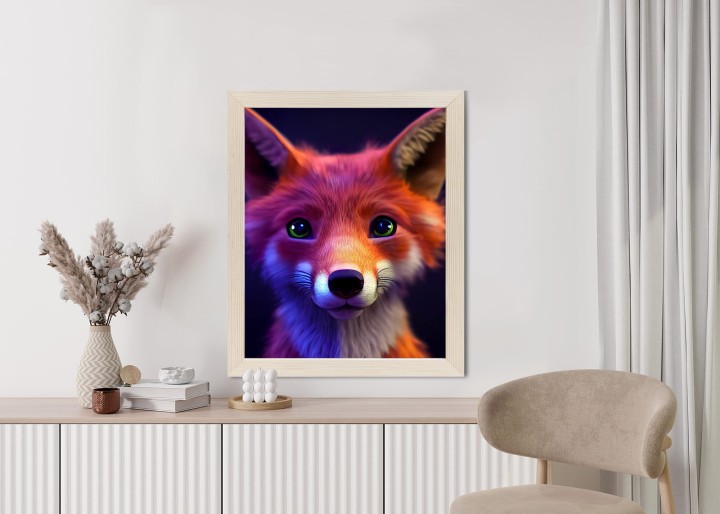 Plakat Animated Of A Cute Fox Cartoon