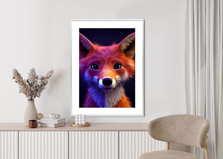 Plakat Animated Of A Cute Fox Cartoon
