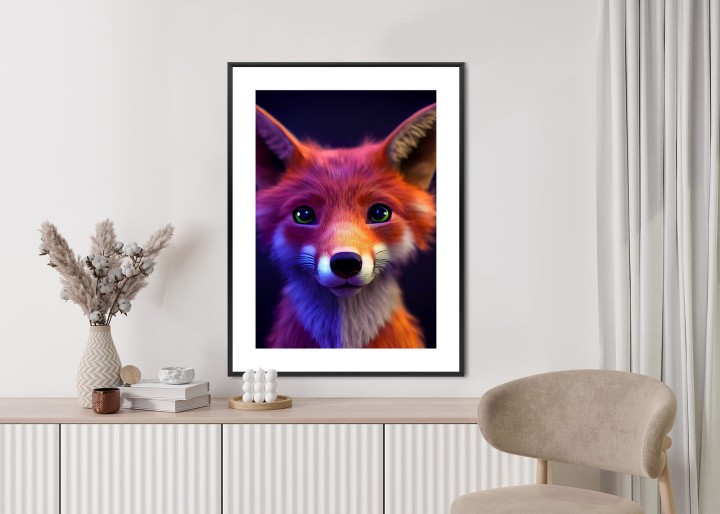 Plakat Animated Of A Cute Fox Cartoon