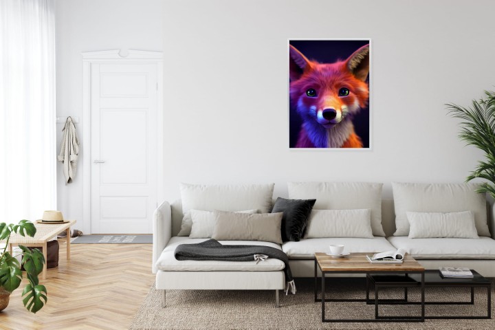 Plakat Animated Of A Cute Fox Cartoon