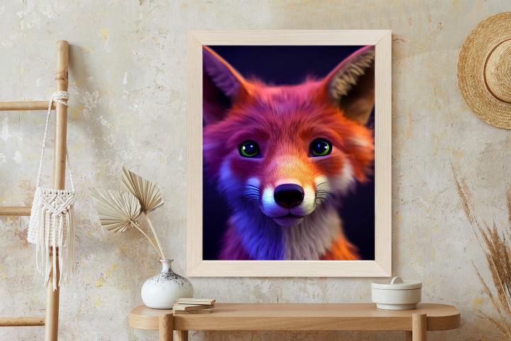Plakat Animated Of A Cute Fox Cartoon