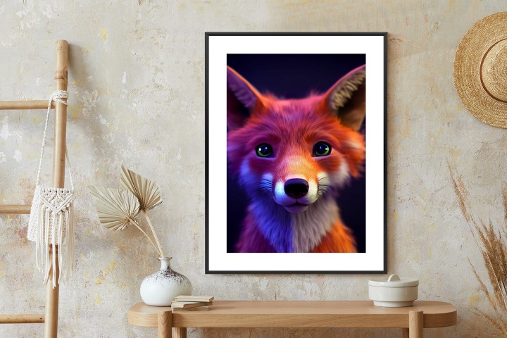 Plakat Animated Of A Cute Fox Cartoon