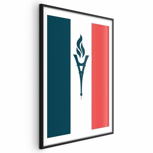 Plakat - Flaga Francji ze zniczem