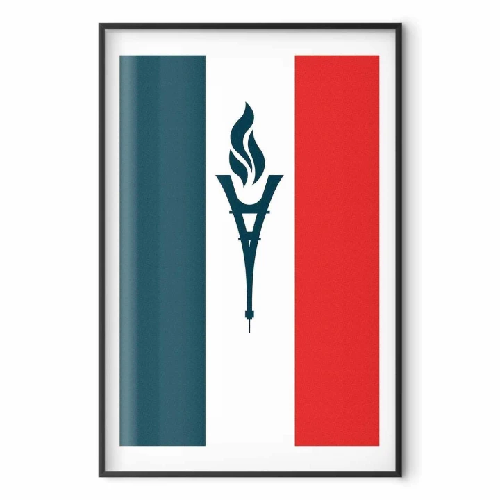 Plakat - Flaga Francji ze zniczem