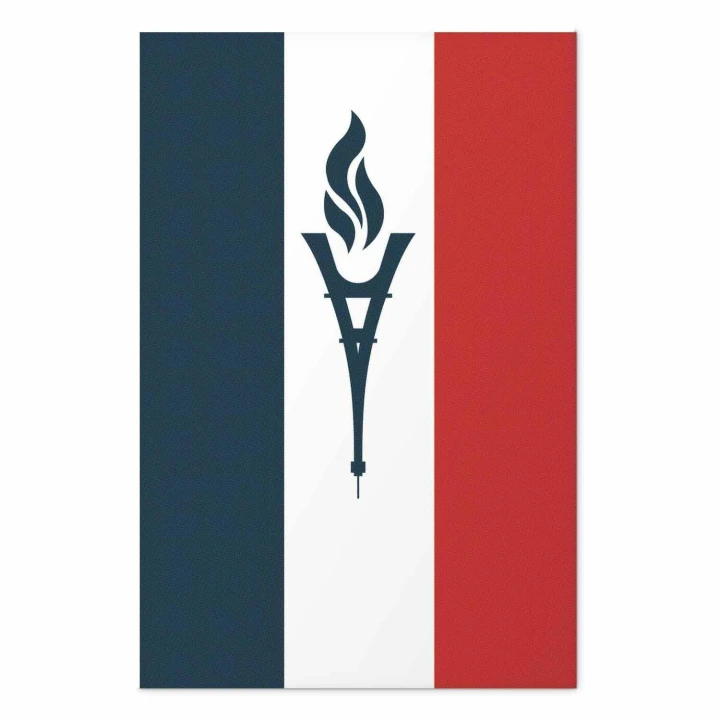 Plakat - Flaga Francji ze zniczem
