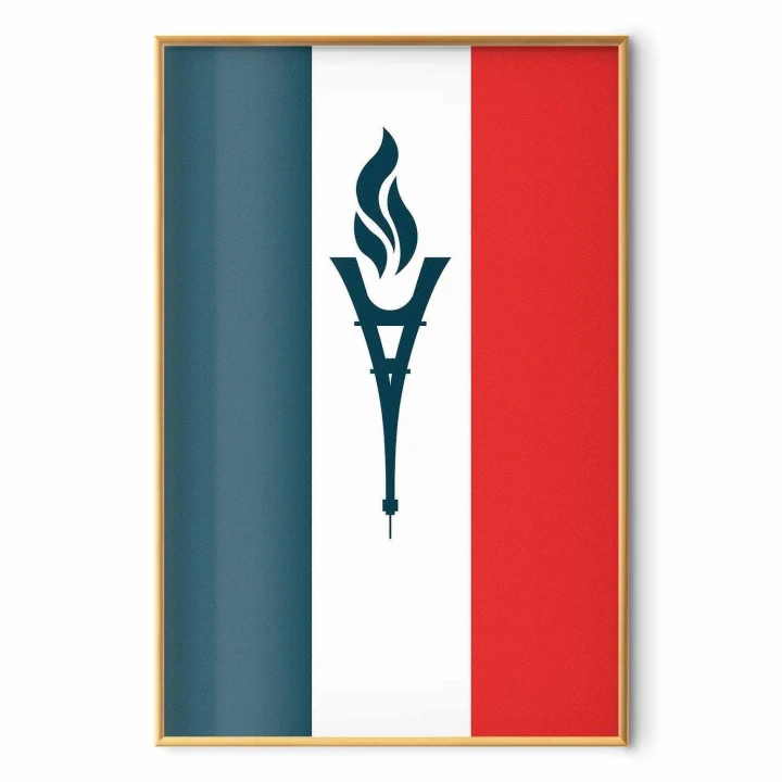 Plakat - Flaga Francji ze zniczem