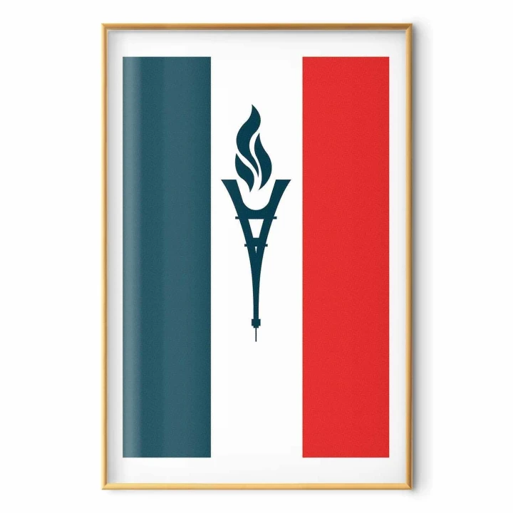 Plakat - Flaga Francji ze zniczem