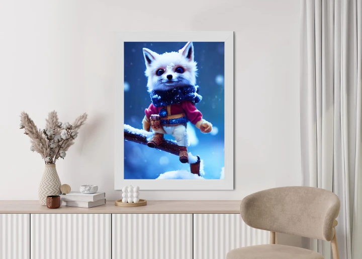 Plakat Bajkowy Lis W Śniegu