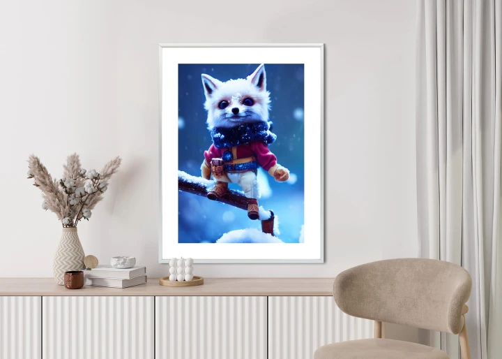 Plakat Bajkowy Lis W Śniegu