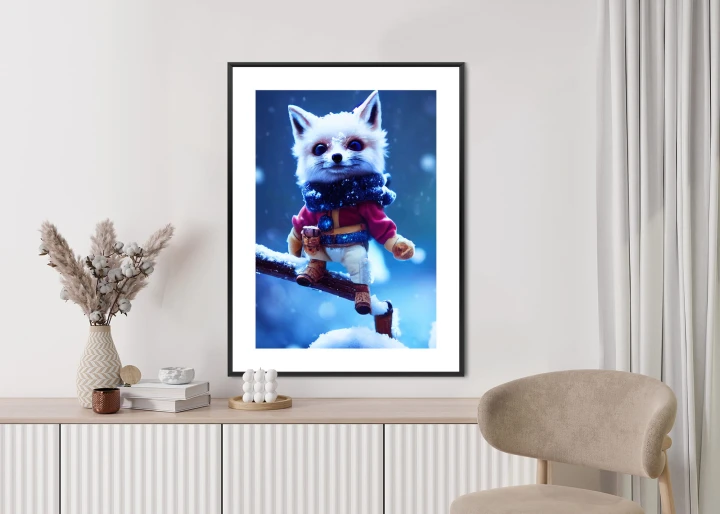 Plakat Bajkowy Lis W Śniegu