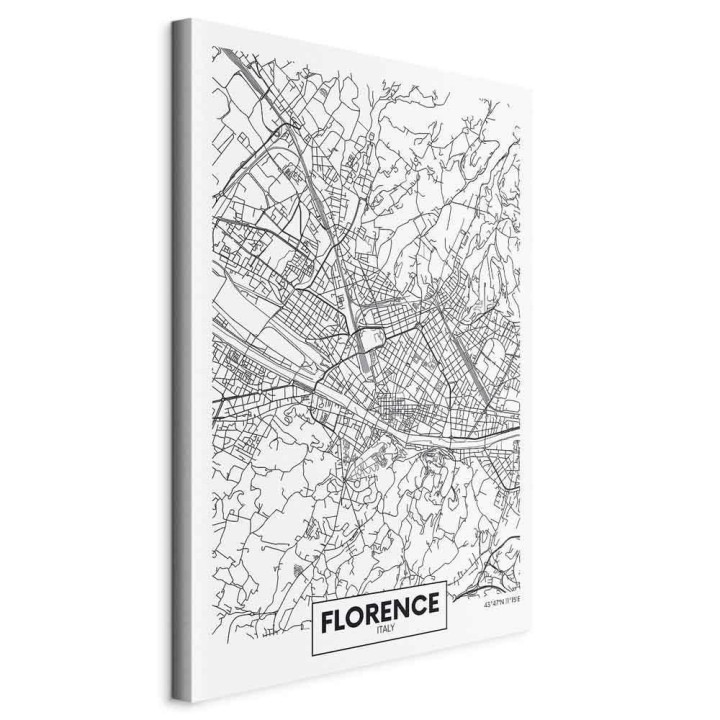Obraz - Mapa Florencji (1-częściowy) pionowy