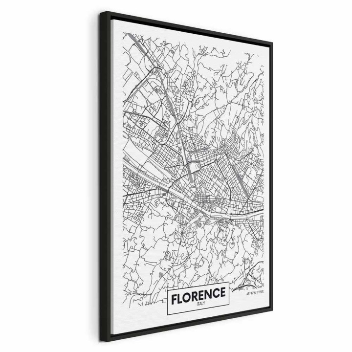Obraz - Mapa Florencji (1-częściowy) pionowy