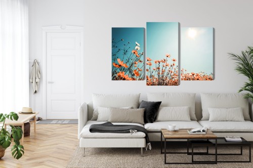 Obraz Wieloczęściowy Kwiaty Polne W Słońcu