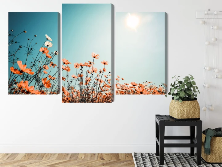 Obraz Wieloczęściowy Kwiaty Polne W Słońcu