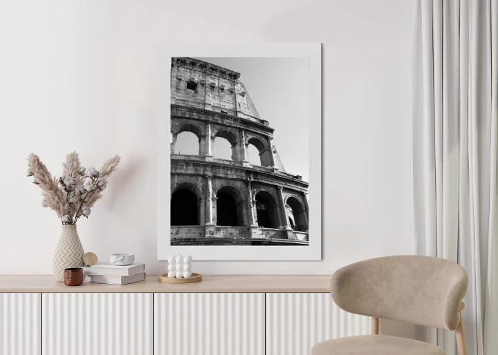 Plakat W Czerni I Bieli Rzymskie Koloseum