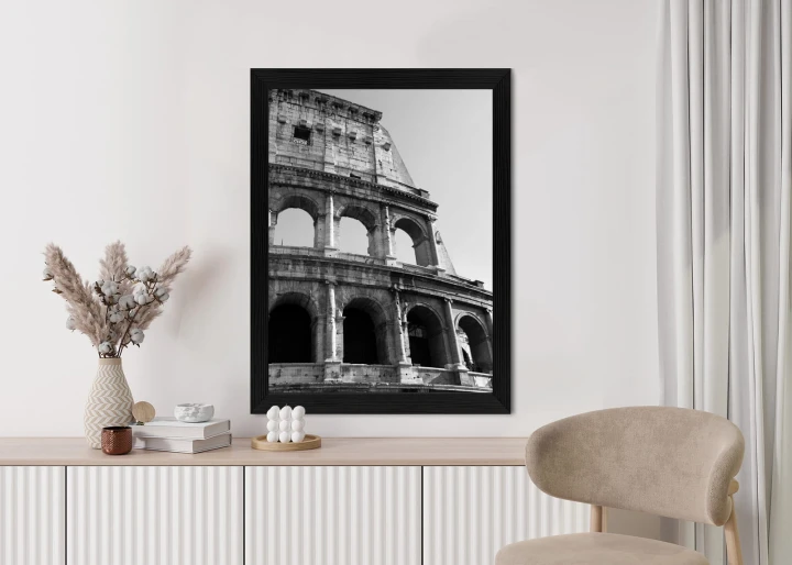 Plakat W Czerni I Bieli Rzymskie Koloseum