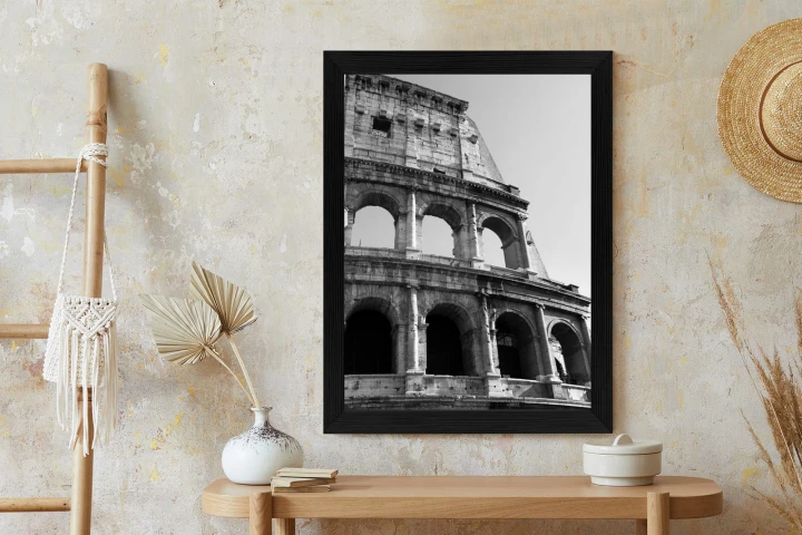 Plakat W Czerni I Bieli Rzymskie Koloseum
