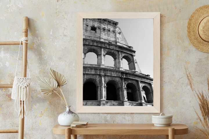 Plakat W Czerni I Bieli Rzymskie Koloseum