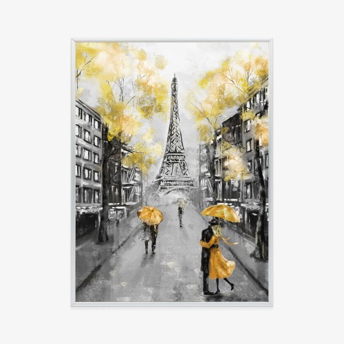 Plakat Uliczki Paryża I Wieża Eiffla - Obraz Olejny