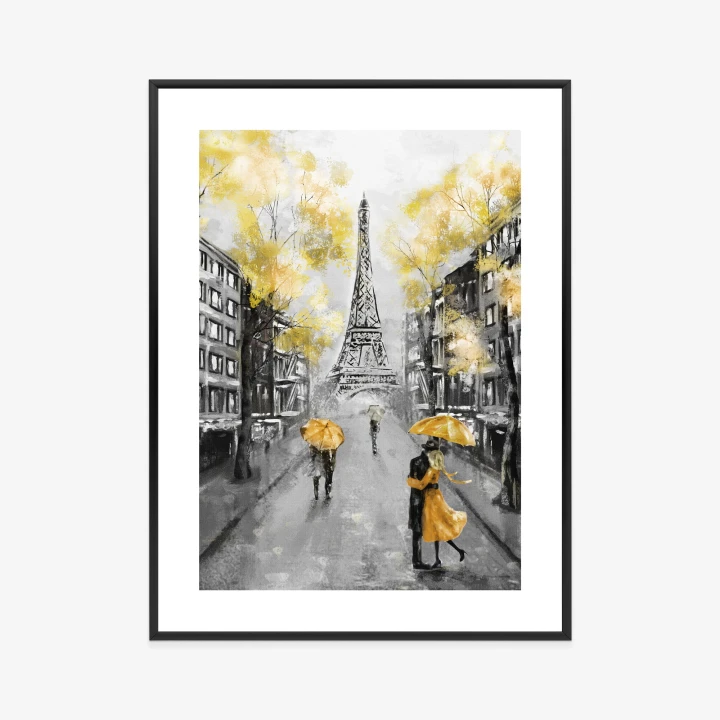 Plakat Uliczki Paryża I Wieża Eiffla - Obraz Olejny
