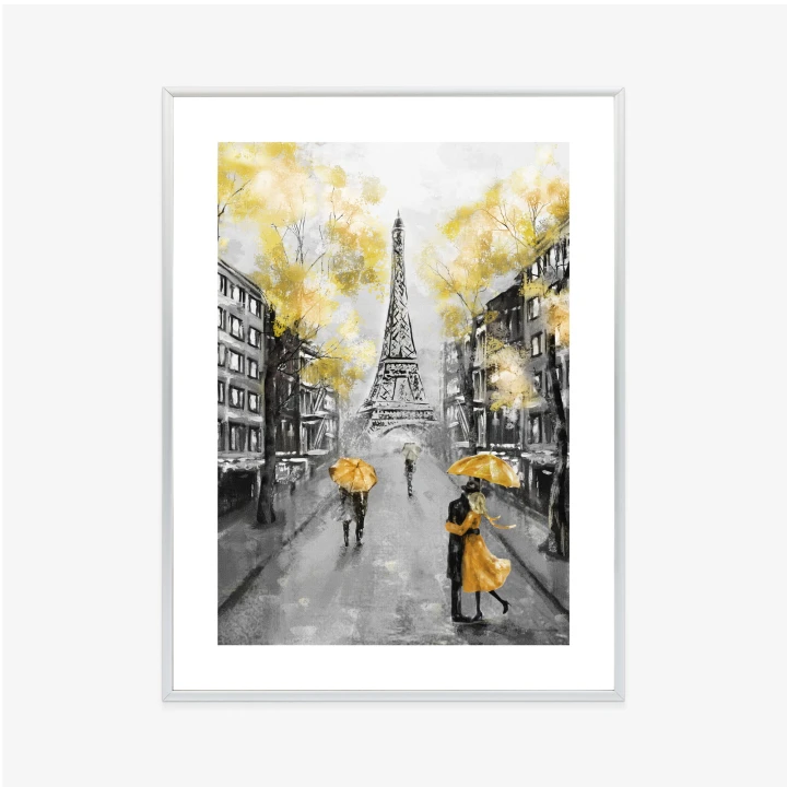 Plakat Uliczki Paryża I Wieża Eiffla - Obraz Olejny