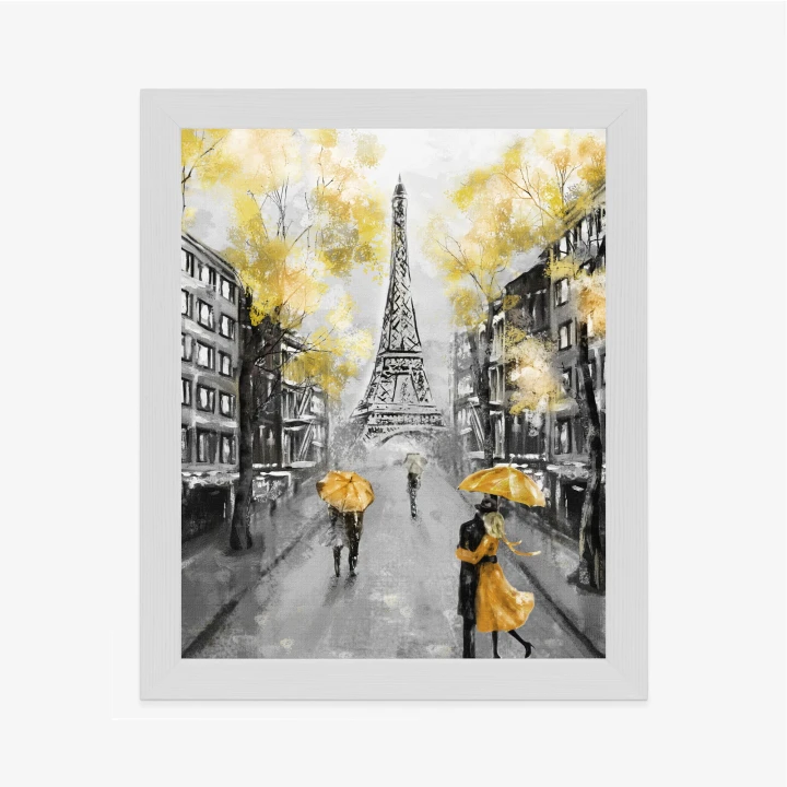 Plakat Uliczki Paryża I Wieża Eiffla - Obraz Olejny