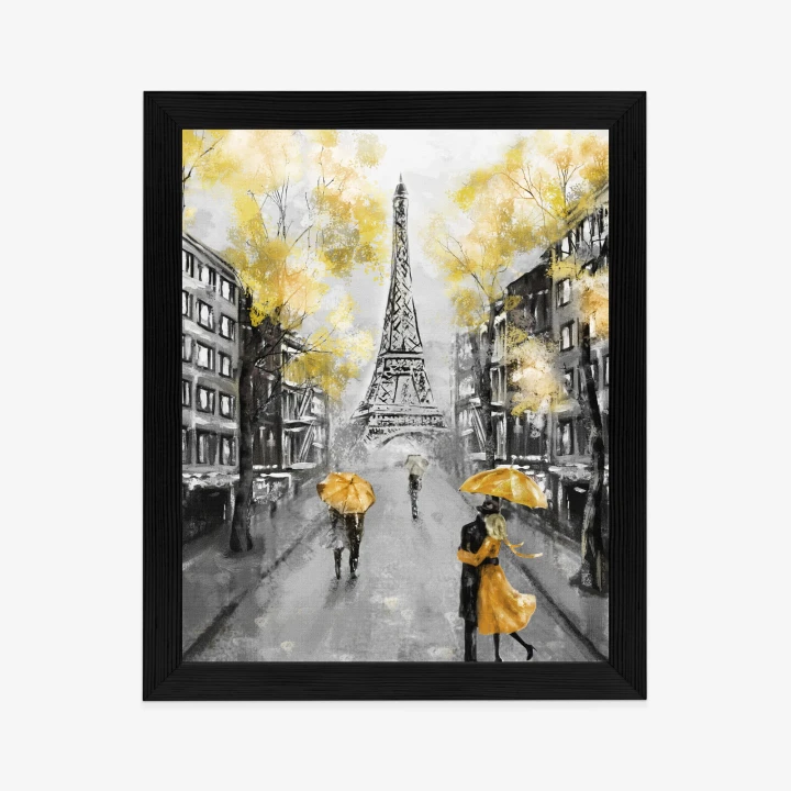 Plakat Uliczki Paryża I Wieża Eiffla - Obraz Olejny