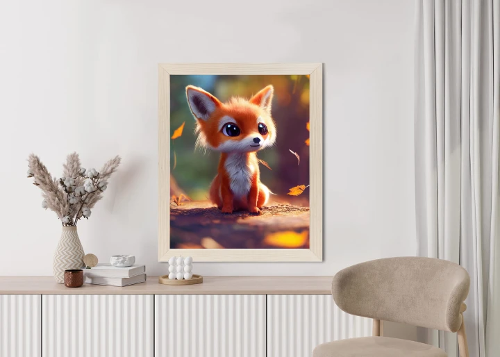 Plakat Lisek W Jesiennym Lesie