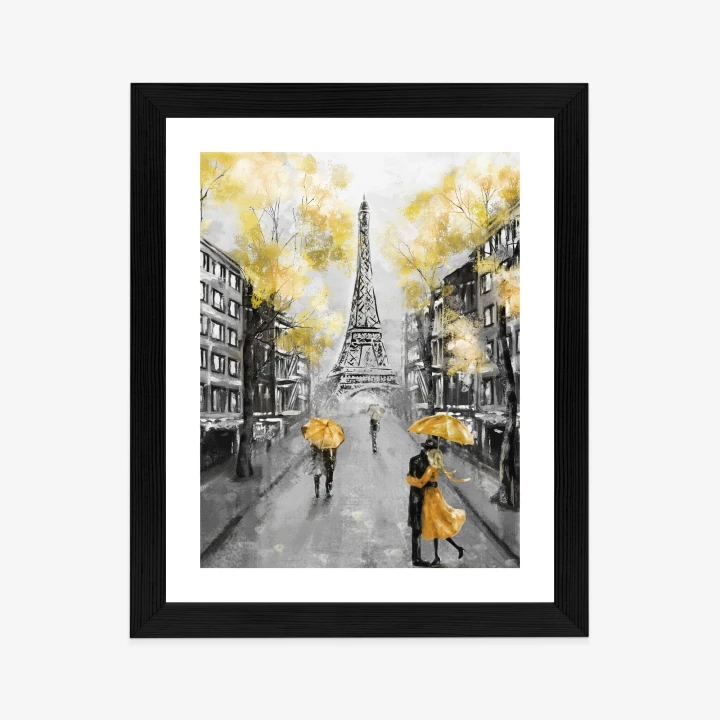 Plakat Uliczki Paryża I Wieża Eiffla - Obraz Olejny