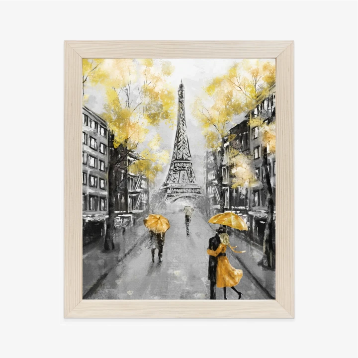 Plakat Uliczki Paryża I Wieża Eiffla - Obraz Olejny