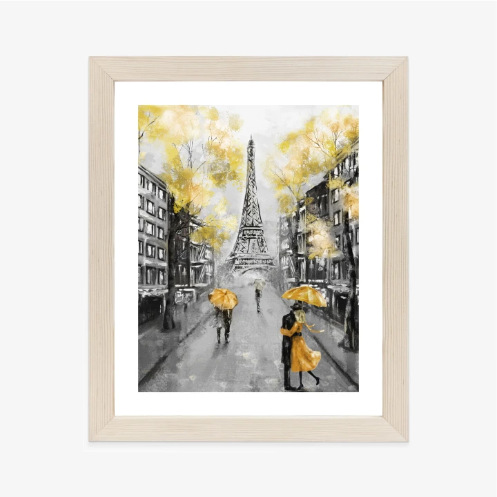 Plakat Uliczki Paryża I Wieża Eiffla - Obraz Olejny