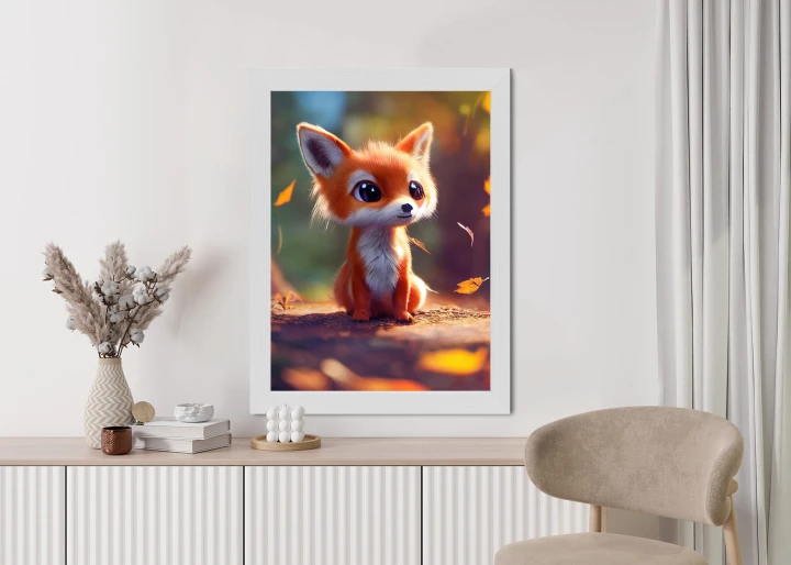 Plakat Lisek W Jesiennym Lesie