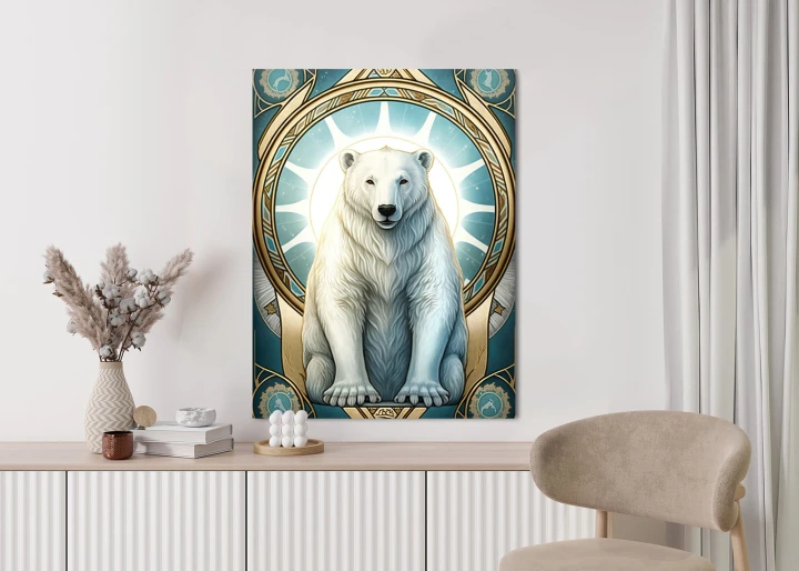 Plakat Ilustracja Fantasy Z Niedźwiedziem Polarnym