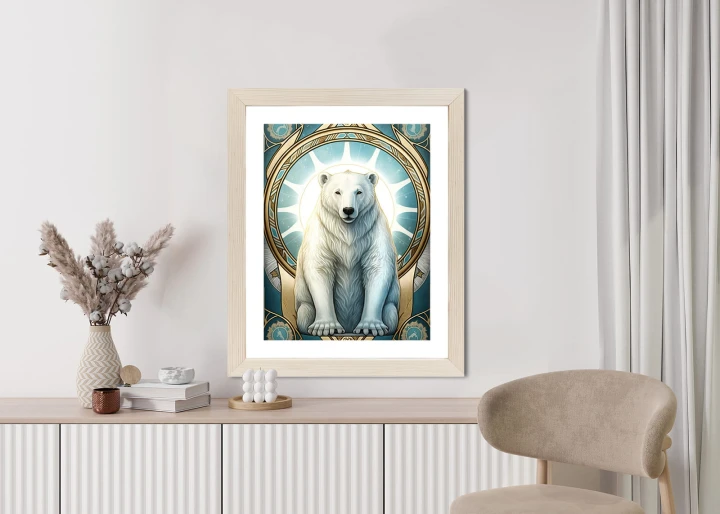 Plakat Ilustracja Fantasy Z Niedźwiedziem Polarnym