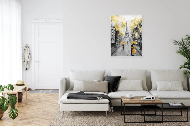 Plakat Uliczki Paryża I Wieża Eiffla - Obraz Olejny