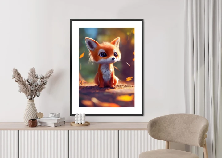Plakat Lisek W Jesiennym Lesie