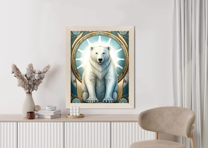 Plakat Ilustracja Fantasy Z Niedźwiedziem Polarnym