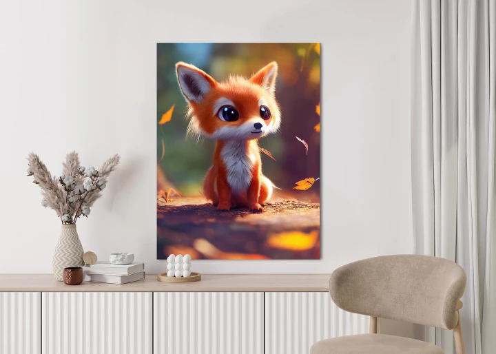 Plakat Lisek W Jesiennym Lesie