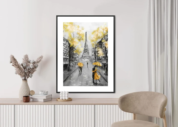 Plakat Uliczki Paryża I Wieża Eiffla - Obraz Olejny