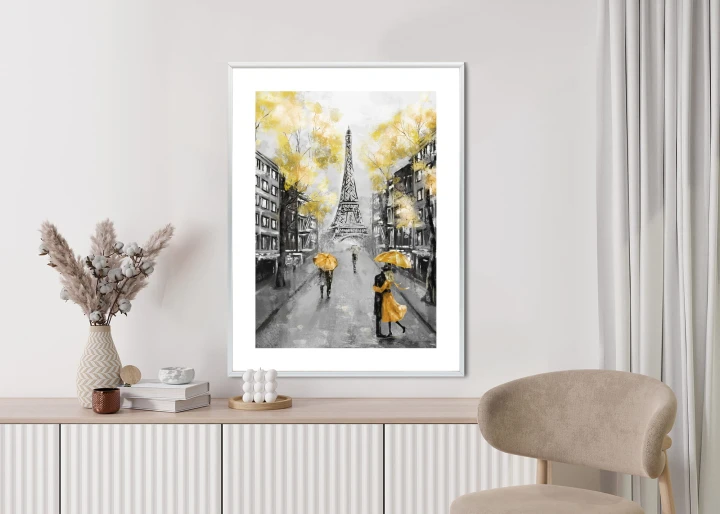 Plakat Uliczki Paryża I Wieża Eiffla - Obraz Olejny