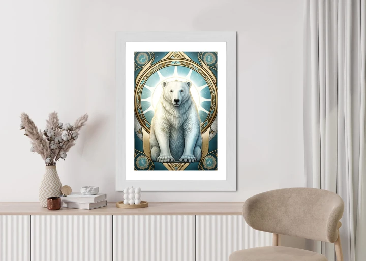 Plakat Ilustracja Fantasy Z Niedźwiedziem Polarnym