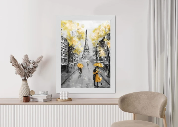 Plakat Uliczki Paryża I Wieża Eiffla - Obraz Olejny