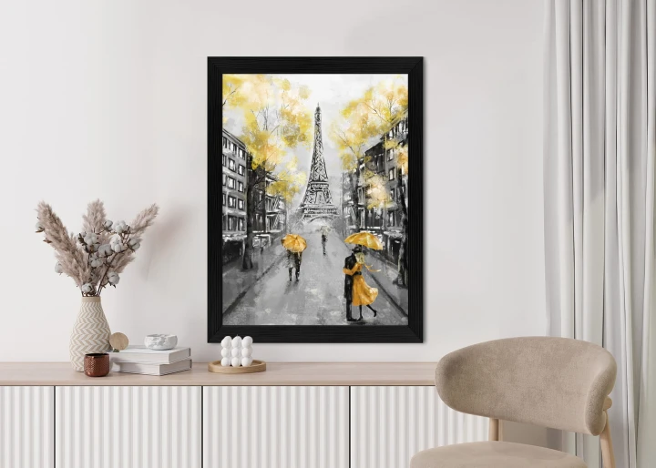 Plakat Uliczki Paryża I Wieża Eiffla - Obraz Olejny