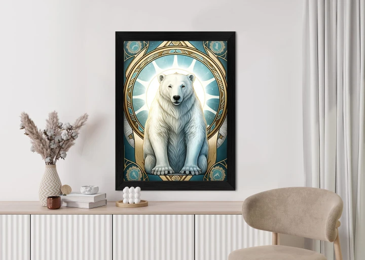 Plakat Ilustracja Fantasy Z Niedźwiedziem Polarnym