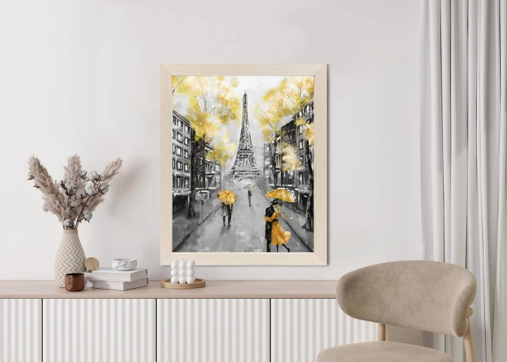 Plakat Uliczki Paryża I Wieża Eiffla - Obraz Olejny