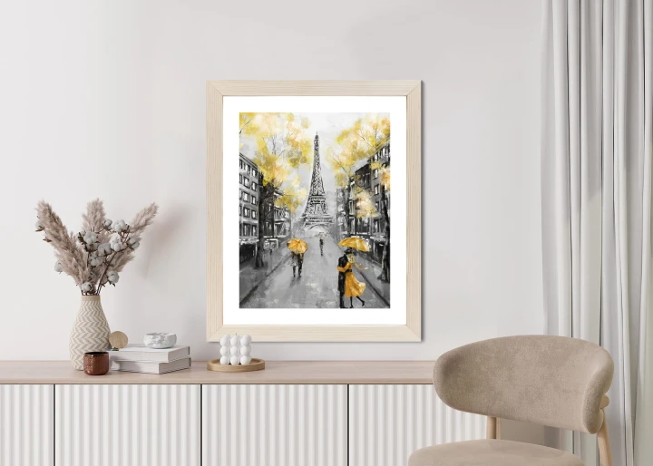 Plakat Uliczki Paryża I Wieża Eiffla - Obraz Olejny