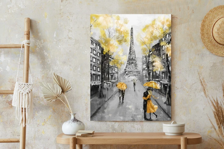Plakat Uliczki Paryża I Wieża Eiffla - Obraz Olejny