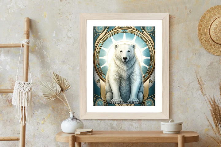 Plakat Ilustracja Fantasy Z Niedźwiedziem Polarnym